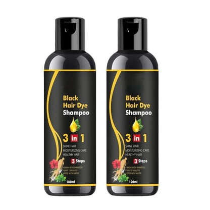 🔥 Premium 3-in-1 Herbal Black Hair Dye Shampoo – Instant Salon-Like Results