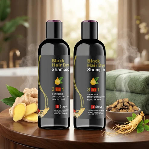 🔥 Premium 3-in-1 Herbal Black Hair Dye Shampoo – Instant Salon-Like Results