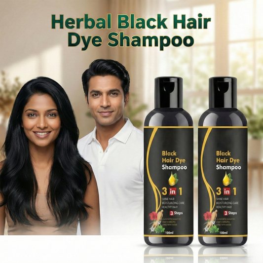 Premium 3-in-1 Herbal Black Hair Dye Shampoo – Instant Salon-Like Results
